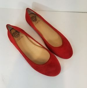 VINCE CAMUTO CAILEE SUEDE LEATHER RED FLATS SZ 8.5